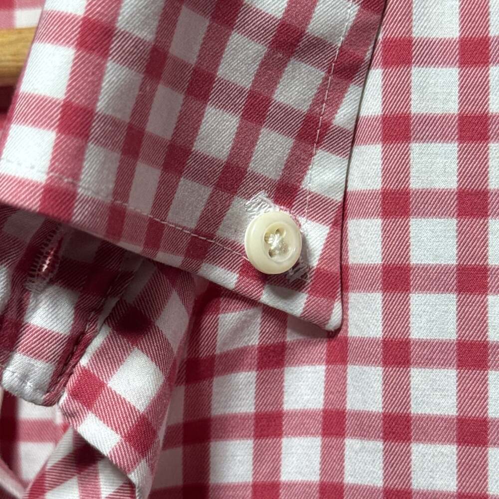 Peter Millar Men's Red Checkered Long Sleeve Button Down Shirt XXL - Picture 3 of 5